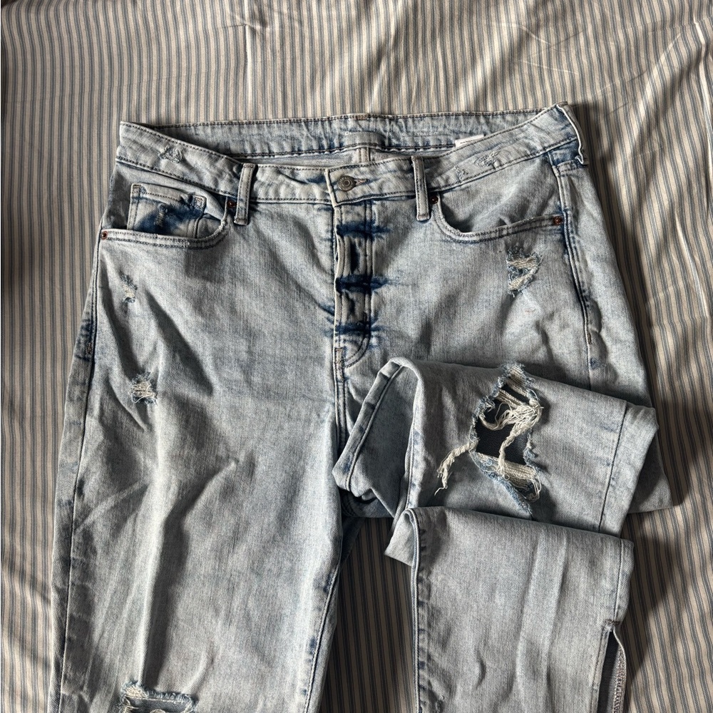 Distressed Light Wash Jeans